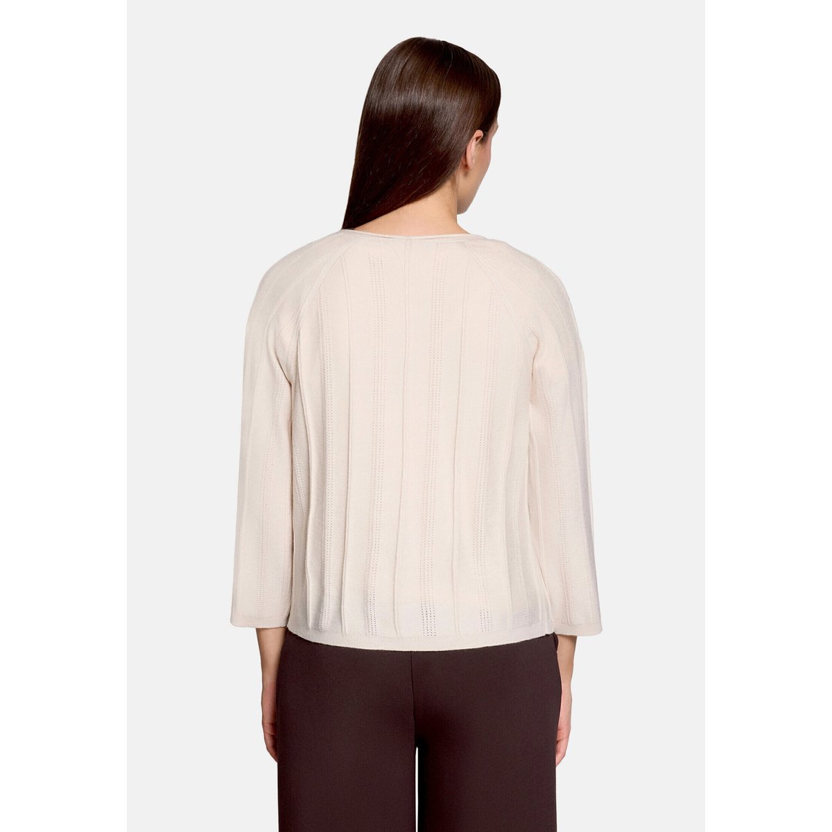Cardigan en maille à encolure ronde silky beige, CARTOON