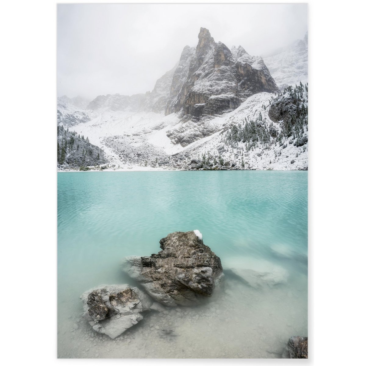Poster Nature Winter Lake blanc, L'AFFICHERIE