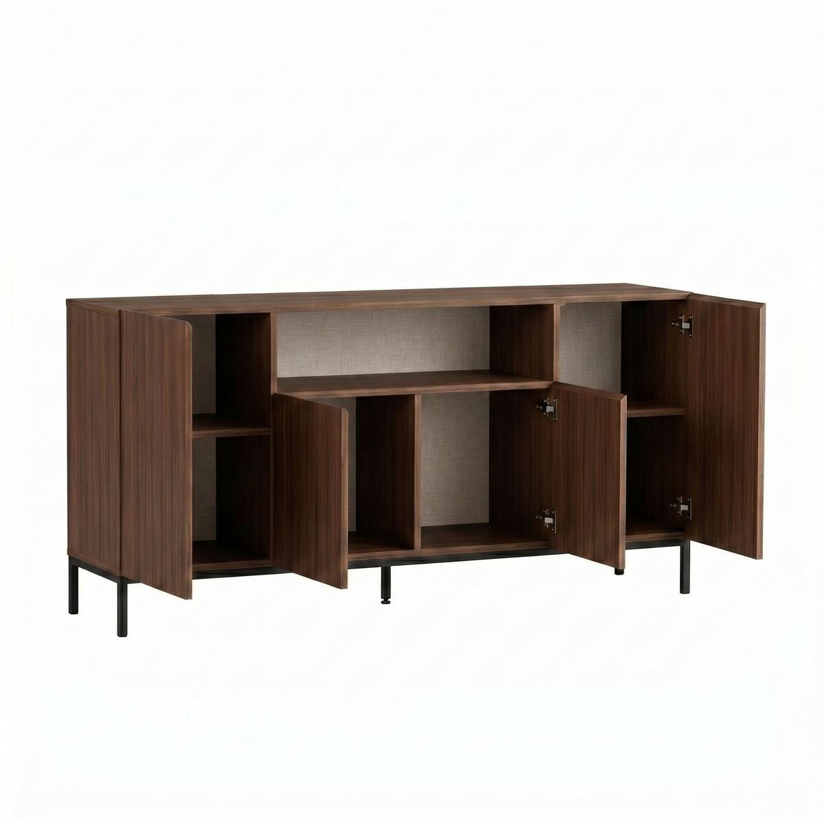 Buffet 4 portes 1 niche - OLIVER noyer, CALICOSY