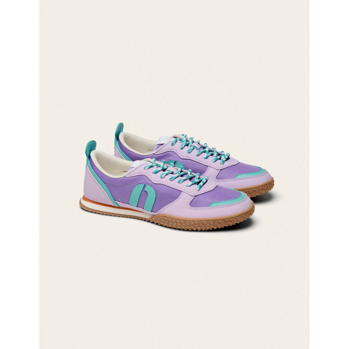 Baskets basses LAYRAS lilas turquoise orange, ODAJE