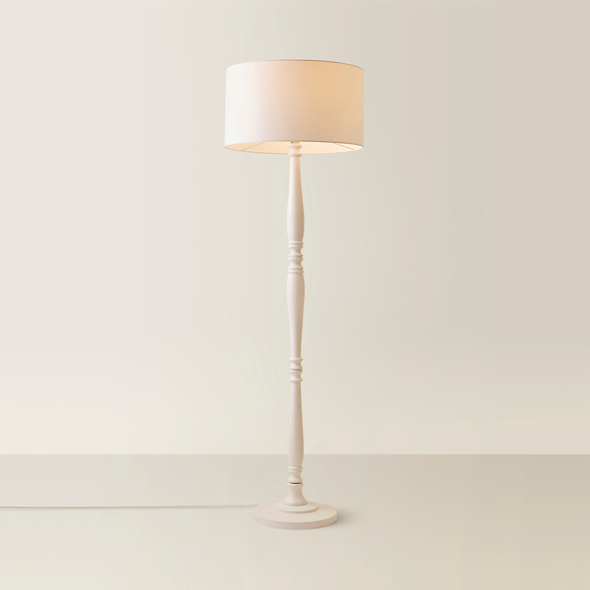Viola Candle Stick Floor Lamp with Fabric Shade white, SO'HOME