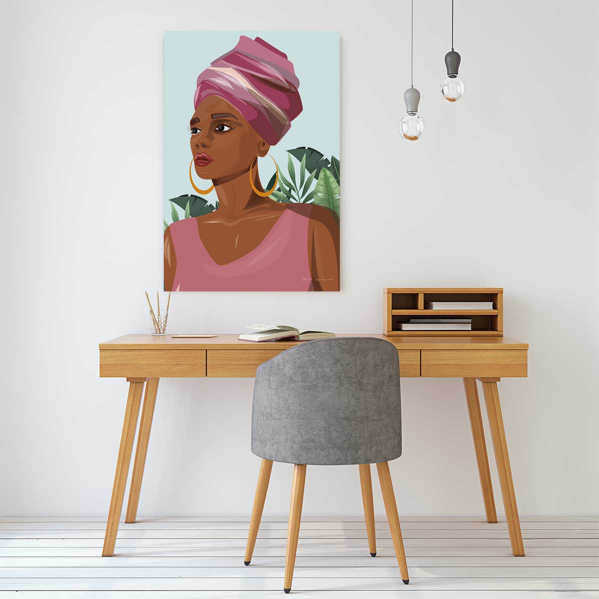 Tableau vintage femme Créole tableau alu dibond, HEXOA
