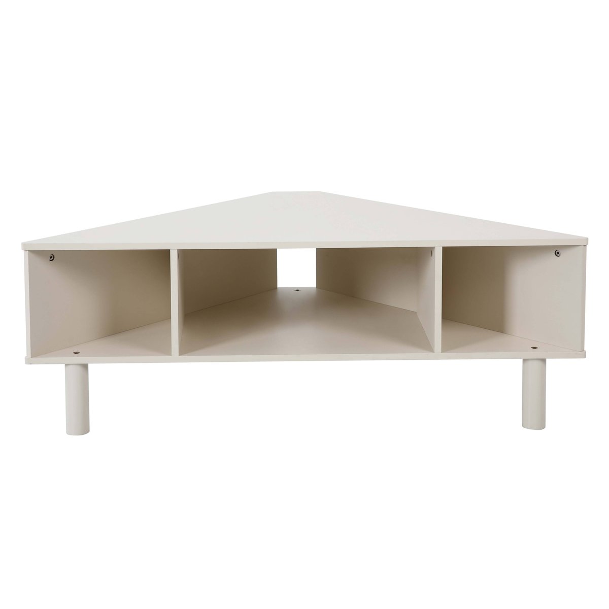 Meuble TV d'angle coloré 120 cm, BRADY crème, OVIALA
