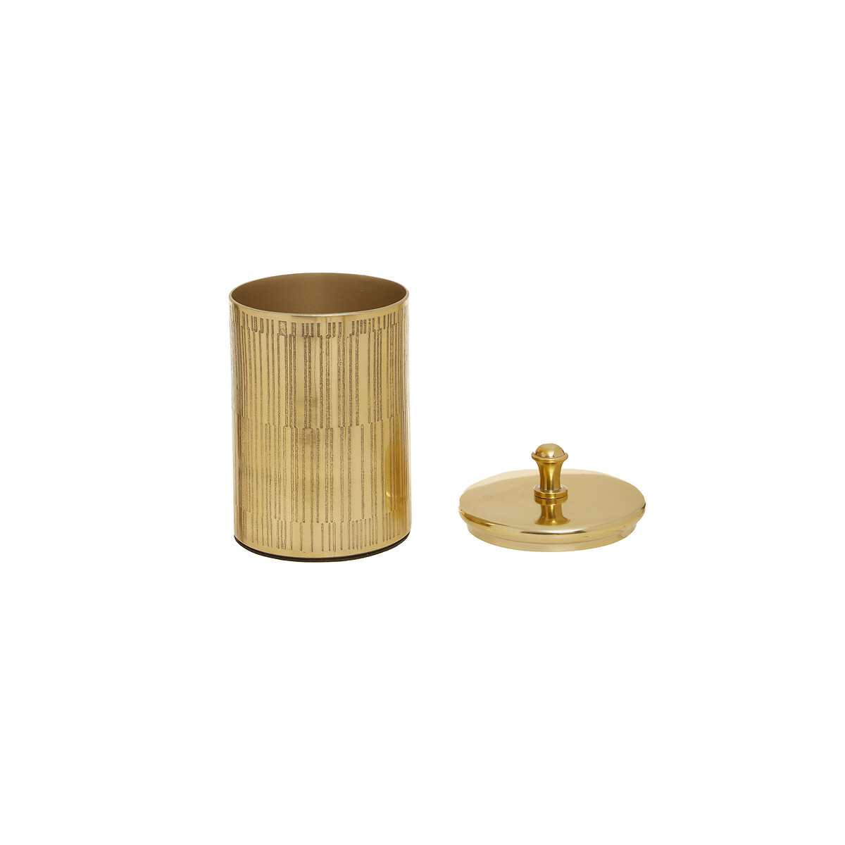300ml Etched Line Gold Finish Canister with Lid gold-coloured, FIFTY FIVE SOUTH