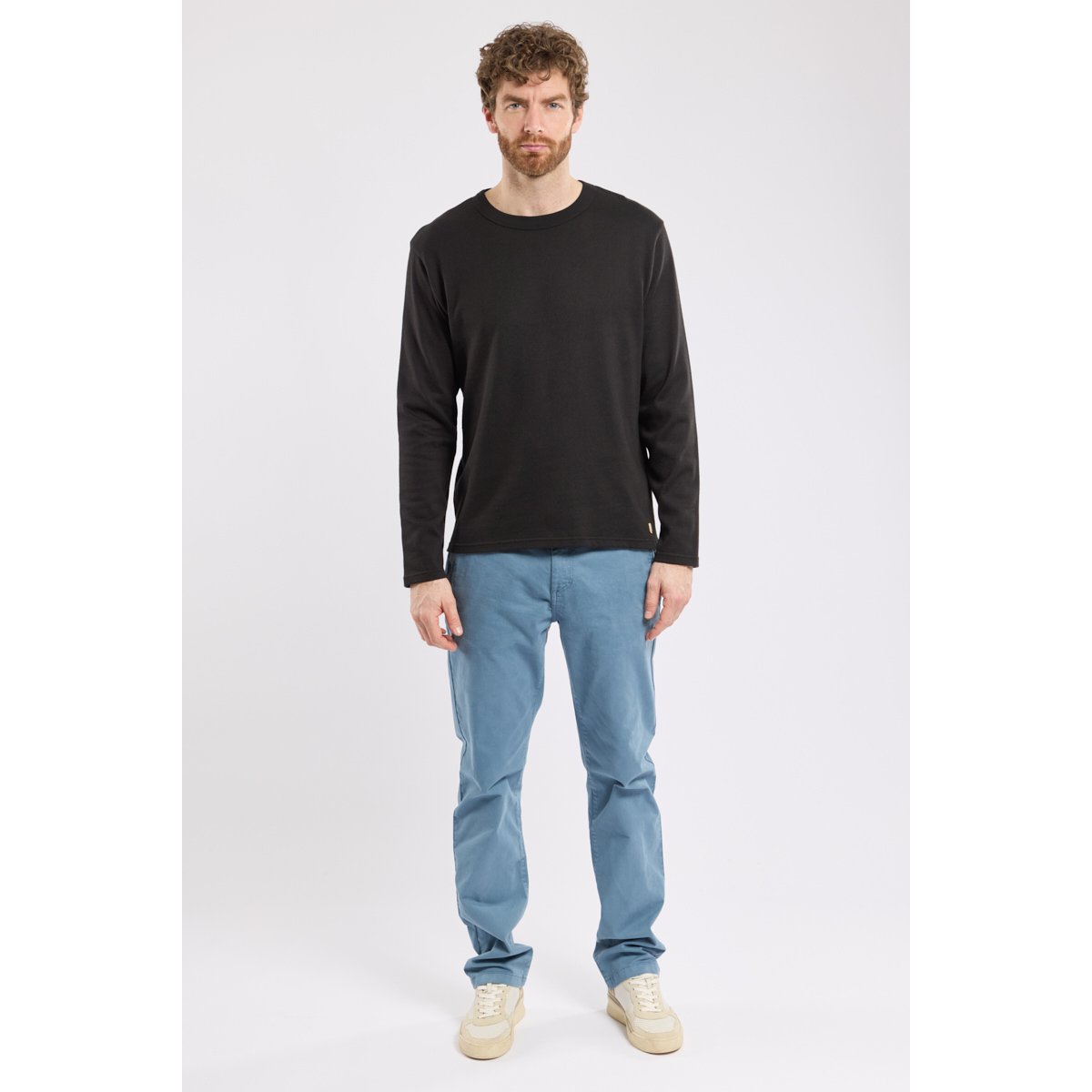 T-shirt manches longues en coton épais noir, ARMOR-LUX