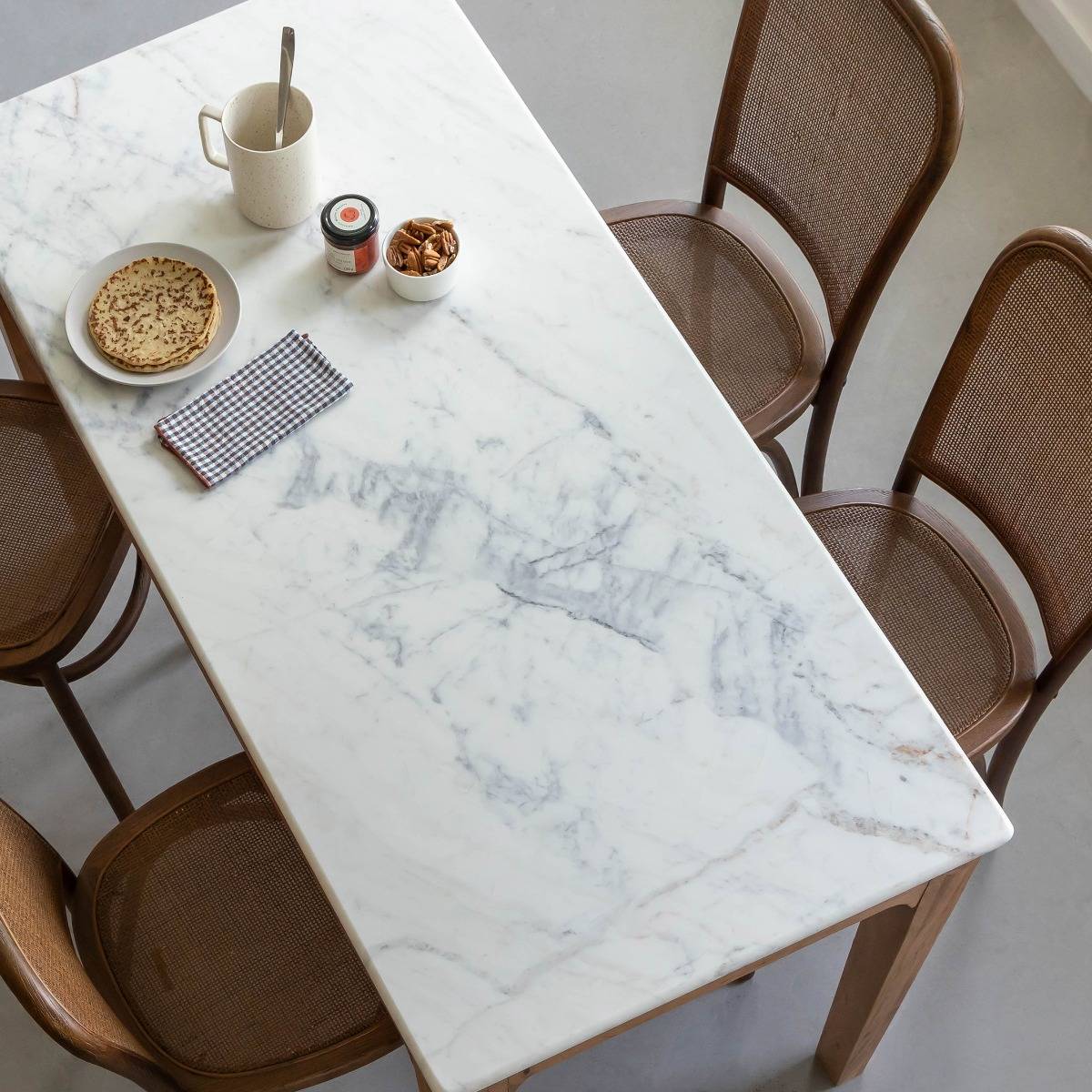 Table à manger en bois de manguier ARTHURO blanc, MADE IN MEUBLES