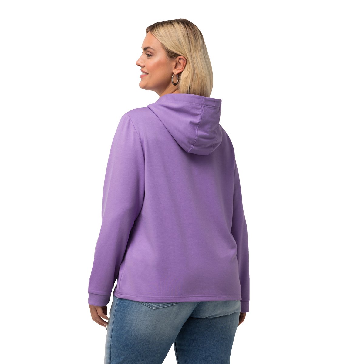 Sweat-shirt à capuche et manches longues. lilas bleu, ULLA POPKEN