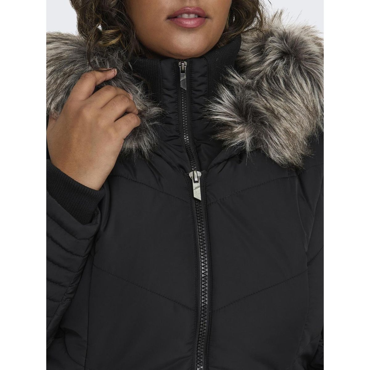 Manteau Manteaux Capuche Poignets côtelés black 1, ONLY