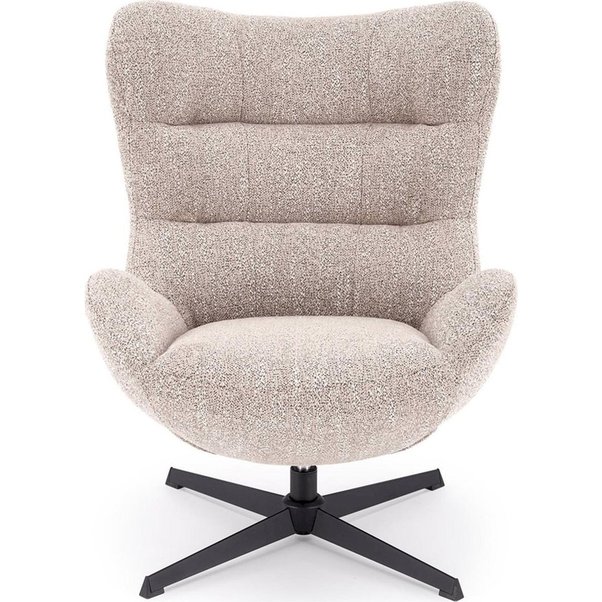 Fauteuil pivotant haut dossier JACKIE beige chiné, RECOLLECTION