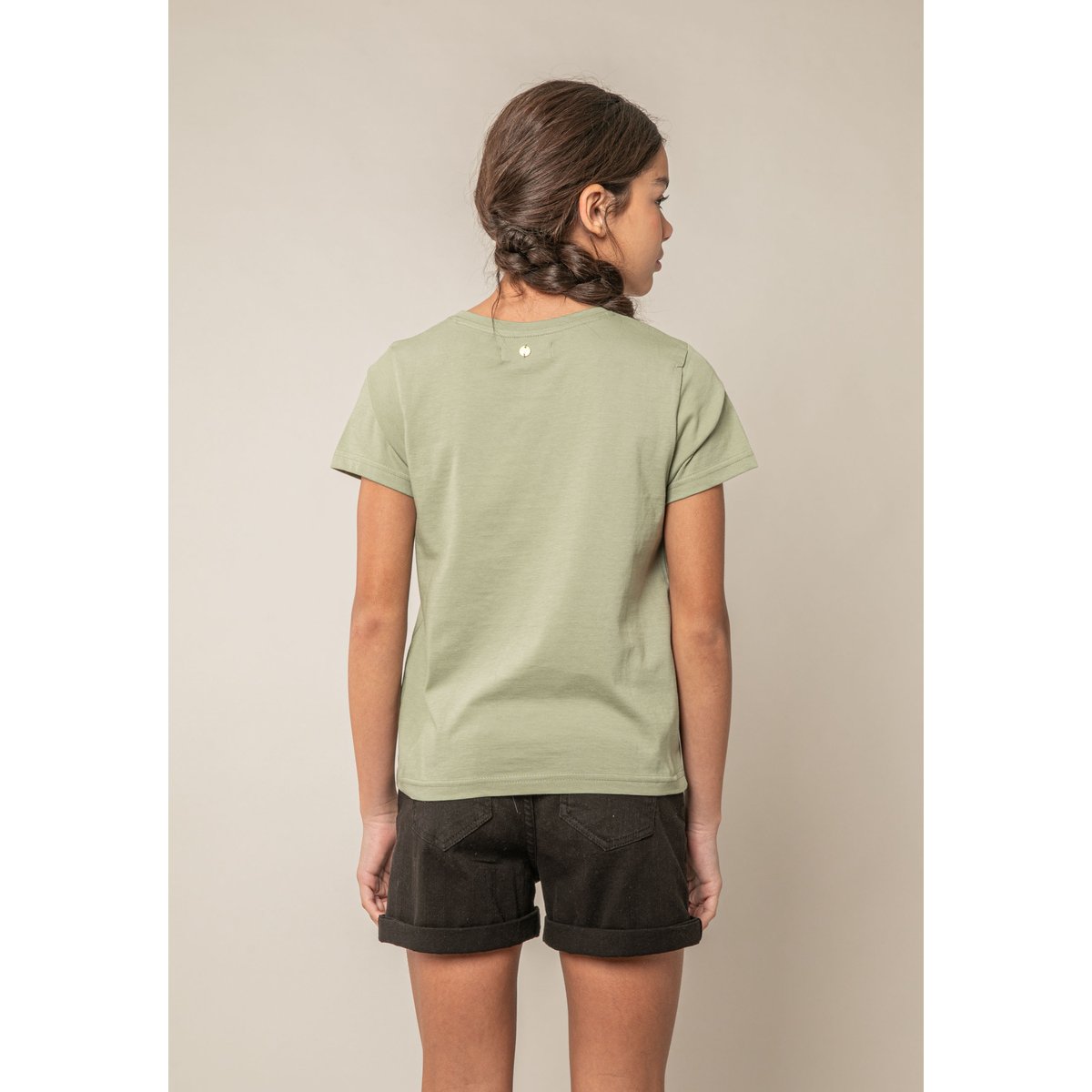 T-shirt fille en coton LOVERS tilleul, DEELUXE