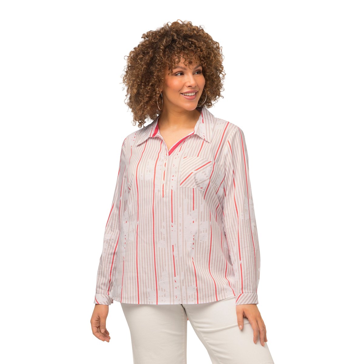 Tunique à manches longues et col chemise. champagne clair, ULLA POPKEN