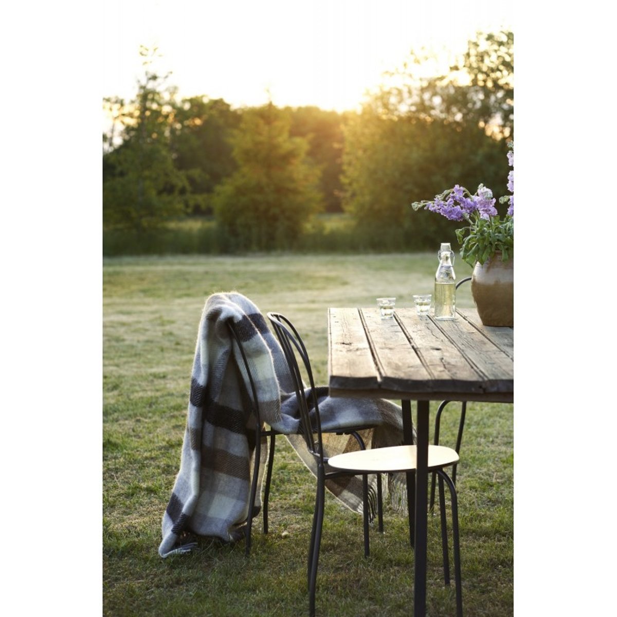 Plaid à carreaux laine agneau  GOTLAND MULTI gris, KLIPPAN