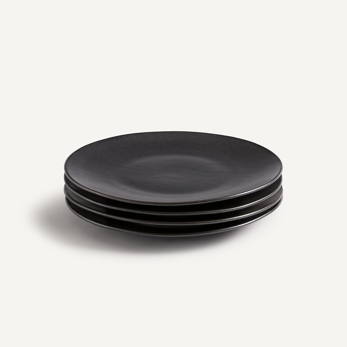 Set di 4 piatti da dessert in gres smaltato, Kanso nero , AM.PM