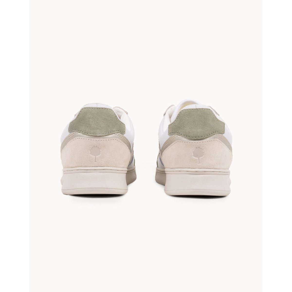 Baskets basses cuir suede HAZEL blanc et bleu océan, FAGUO
