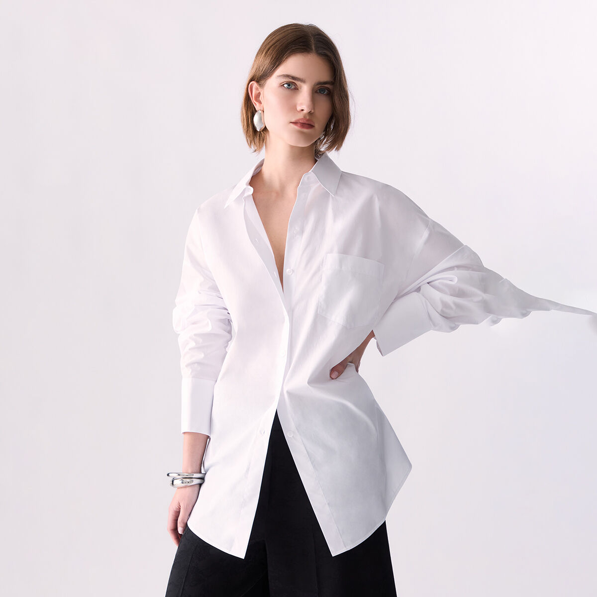 Chemise en popeline blanc optique, LIU JO