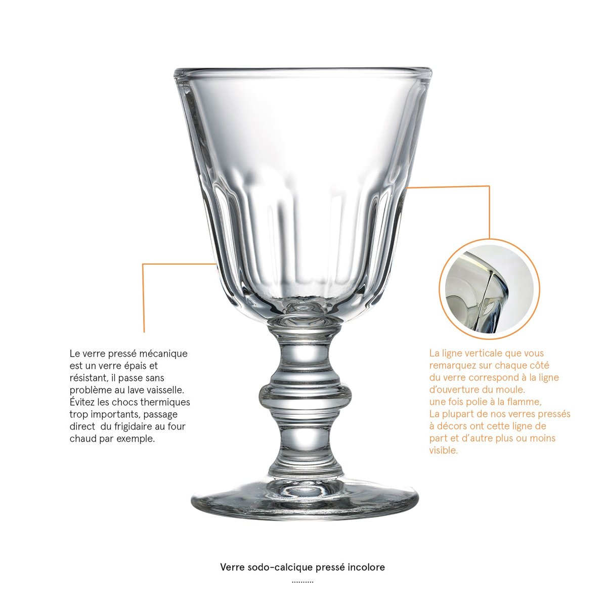 Lot de 6 verres à pied à eau, PERIGORD transparent, LA ROCHERE