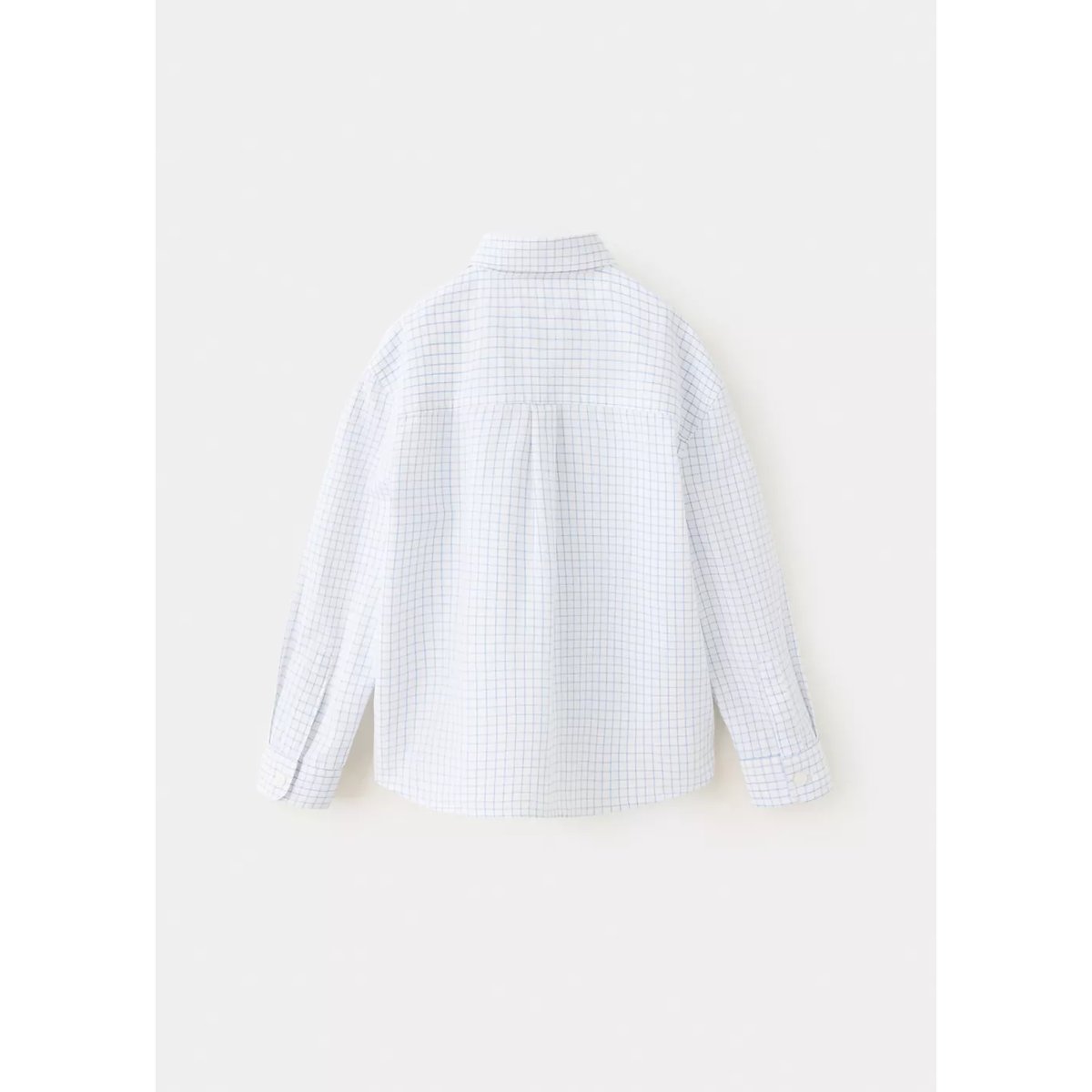 Chemise à carreaux en coton blanc, MANGO BABY