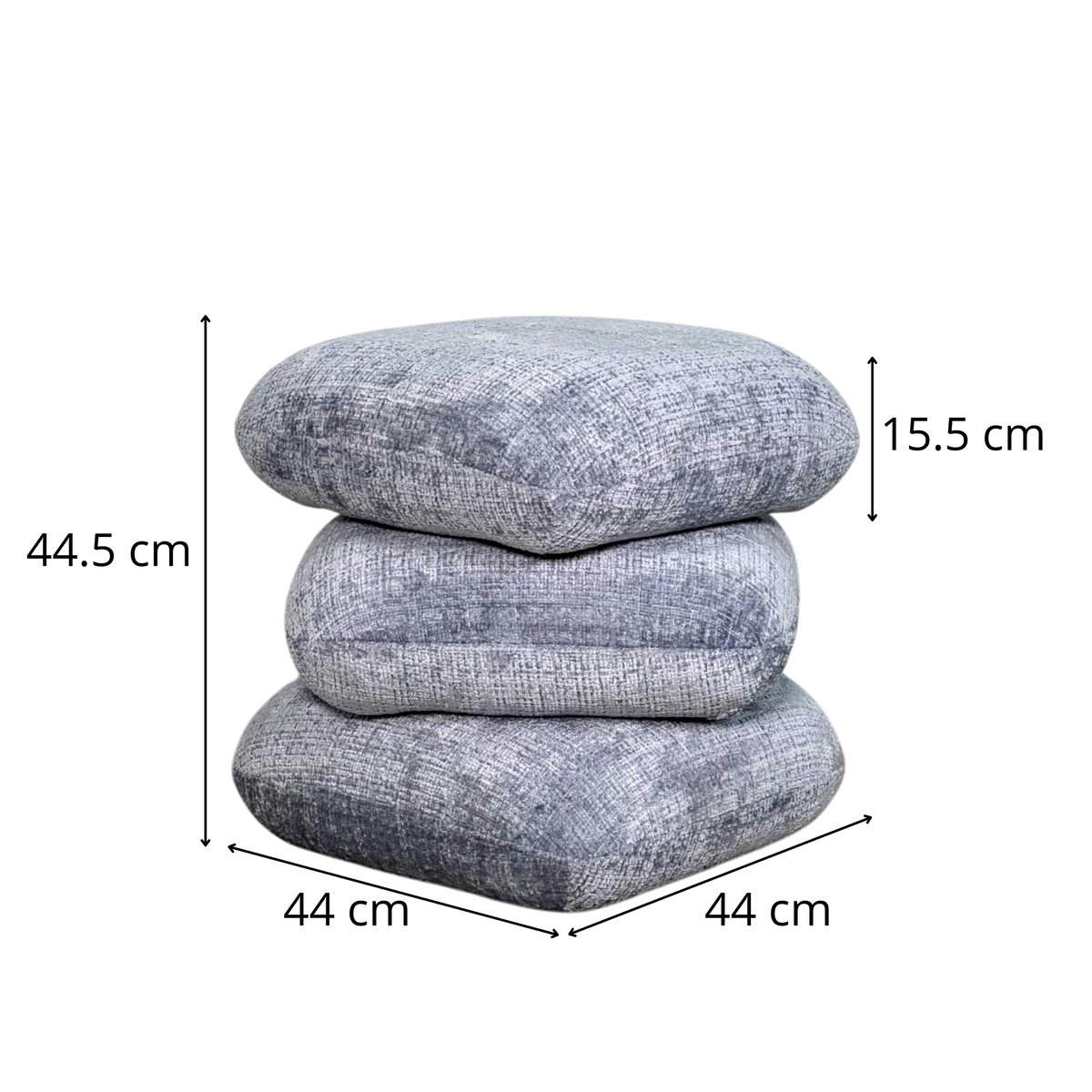 Pouf pivotant en tissu - aspect coussins empilés IENA vert, PIER IMPORT