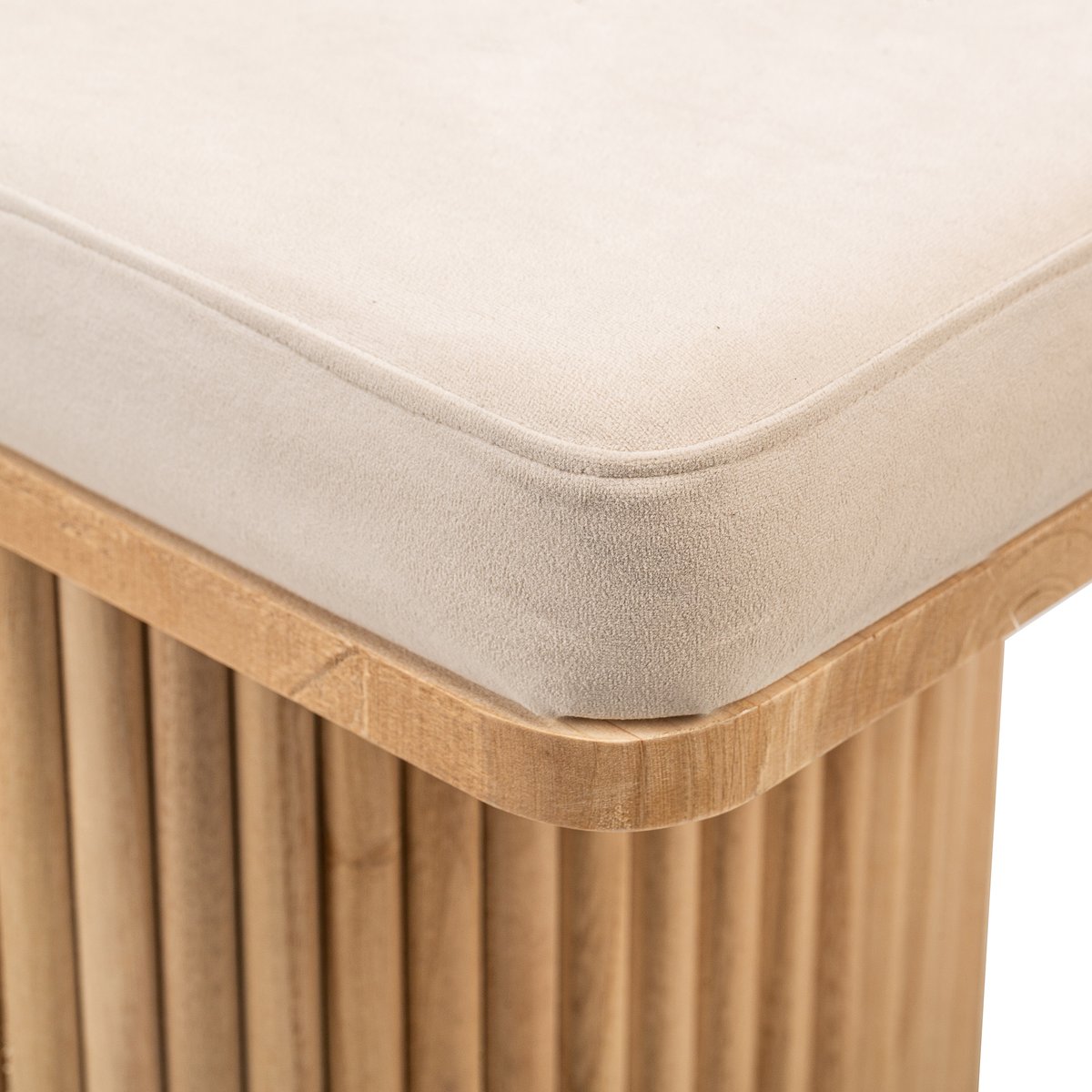Banc, bois massif et velours, PIREUS beige, NORDLYS