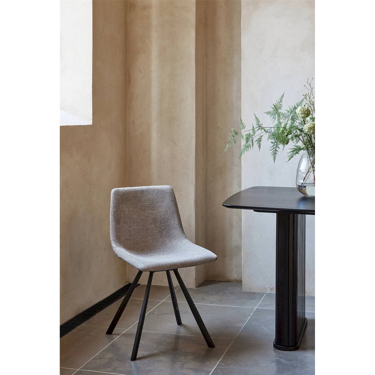 Chaise pivotante tissu collection YUKON gris clair et noir, RECOLLECTION