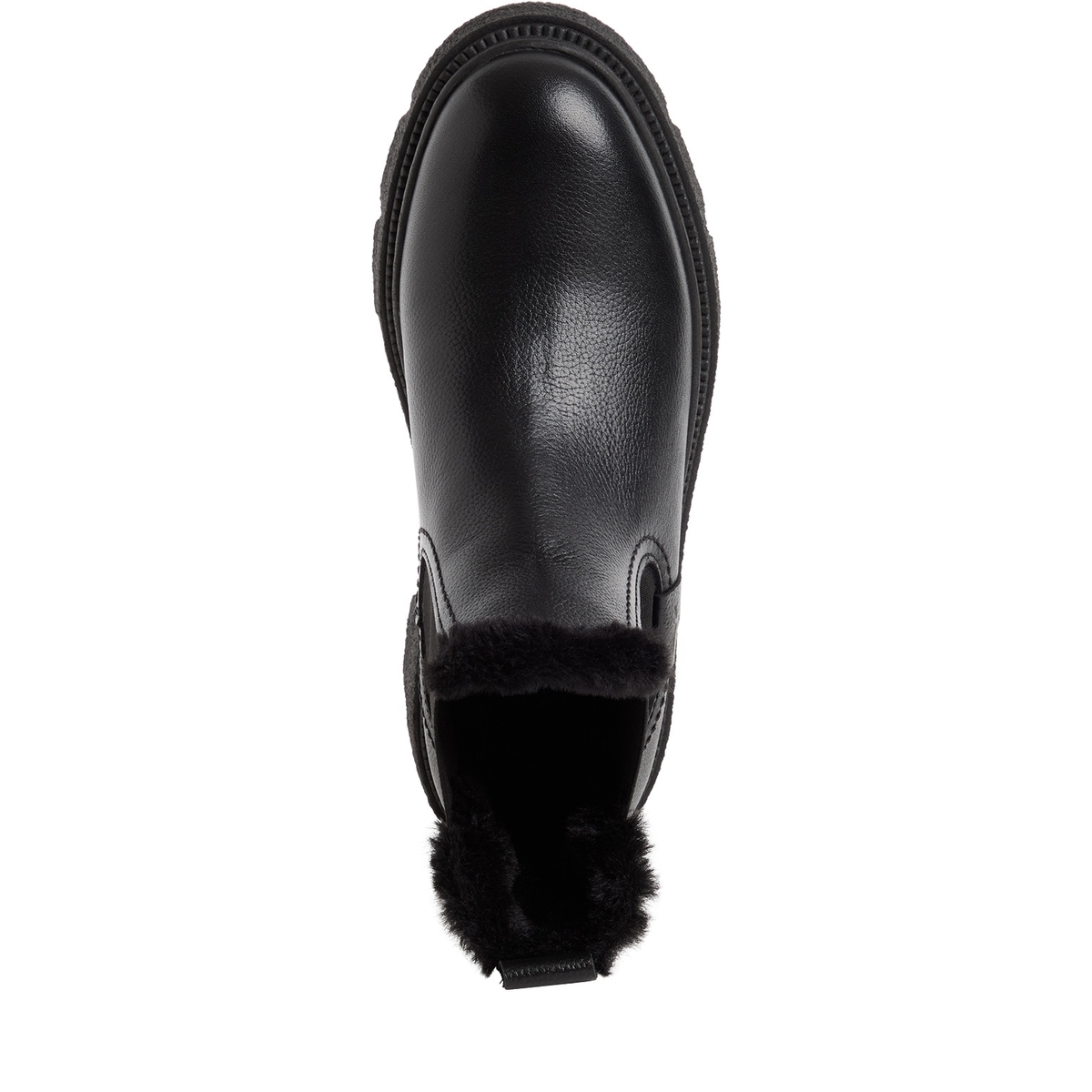 Bottine en cuir noir cuir, TAMARIS