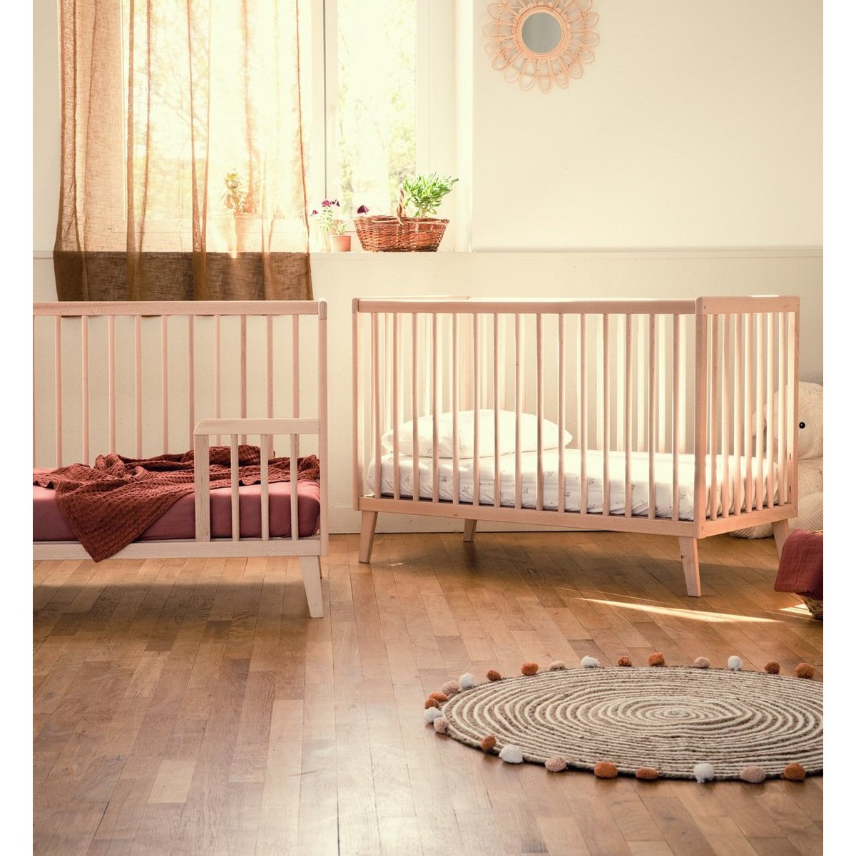 Lit bébé Evolutif TURIA hêtre, KADOLIS