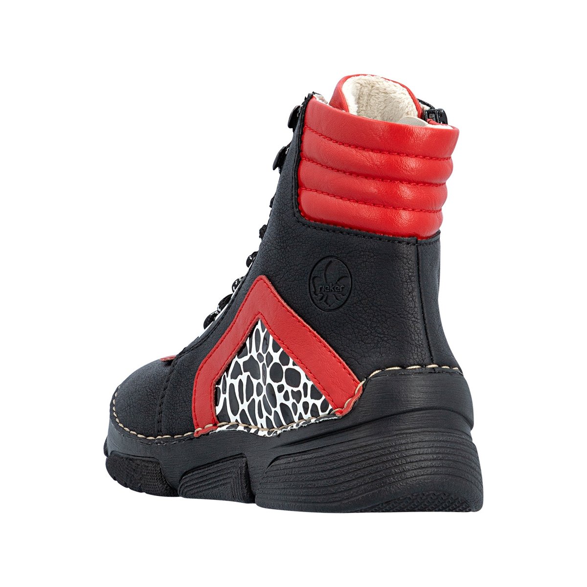 Bottines noires à talon compensé bas pourvues d'une fermeture zippée noir, RIEKER