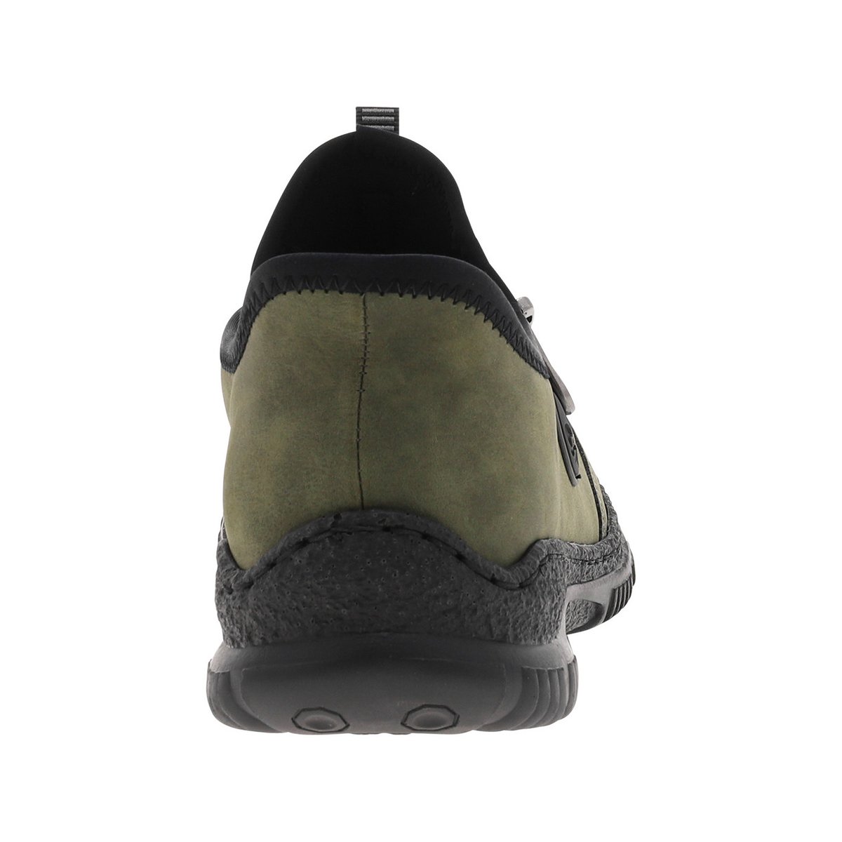 Sneakers kaki avec semelle à talon plat et à lacets élastiqués avec stoppeur kaki, RIEKER