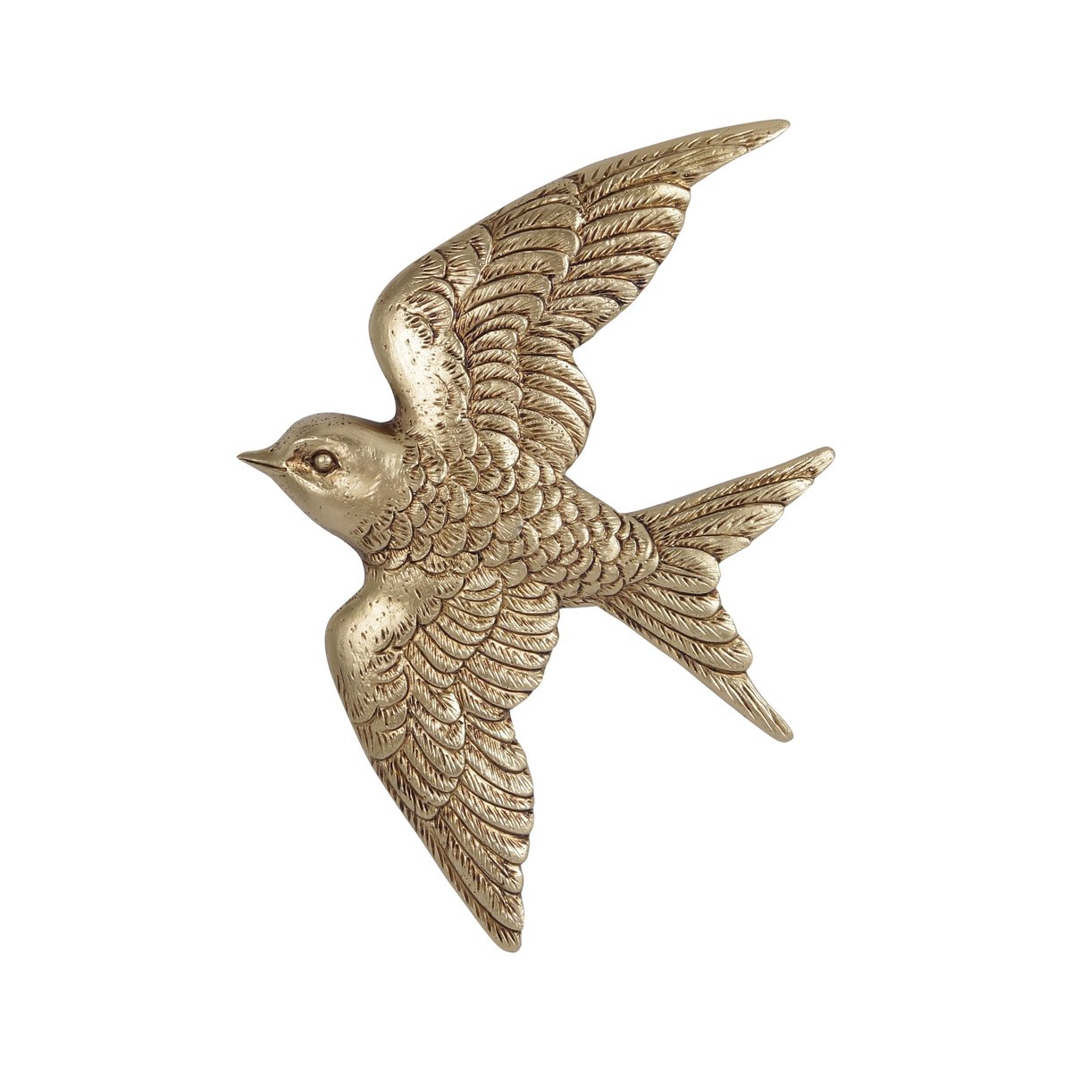 Déco murale oiseau 16,5x24,5cm or, EMDE