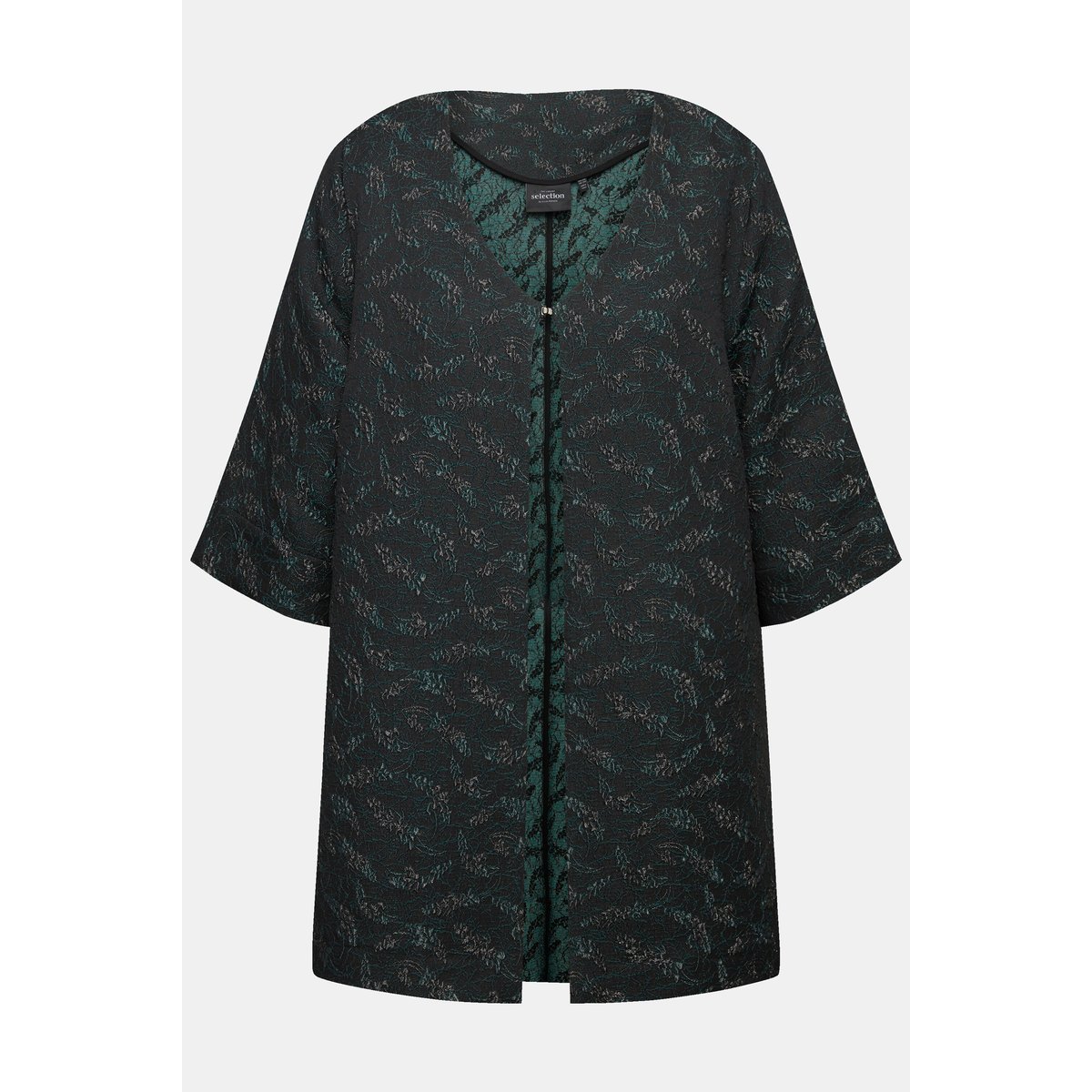 Veste en jersey, encolure en V noir, ULLA POPKEN