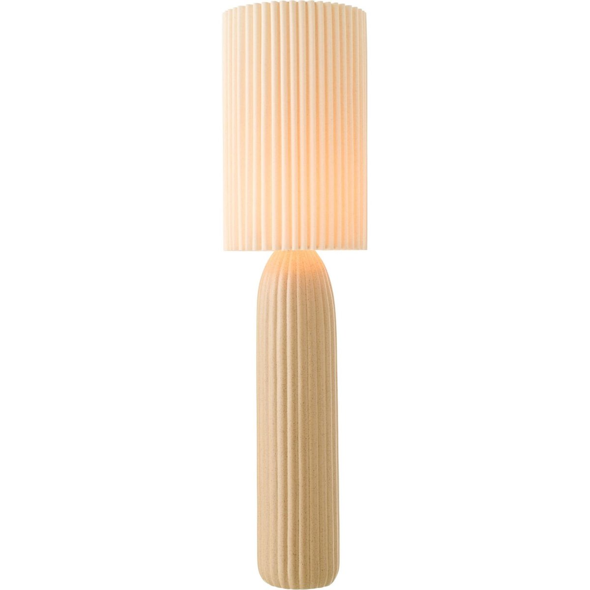 Lampadaire en céramique côtelé fait main camel, RECOLLECTION
