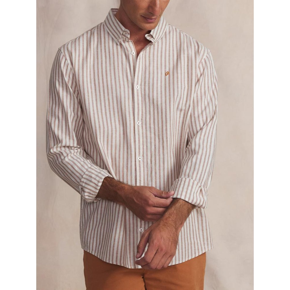 Chemise manches longues STUDECHE teck, TBS