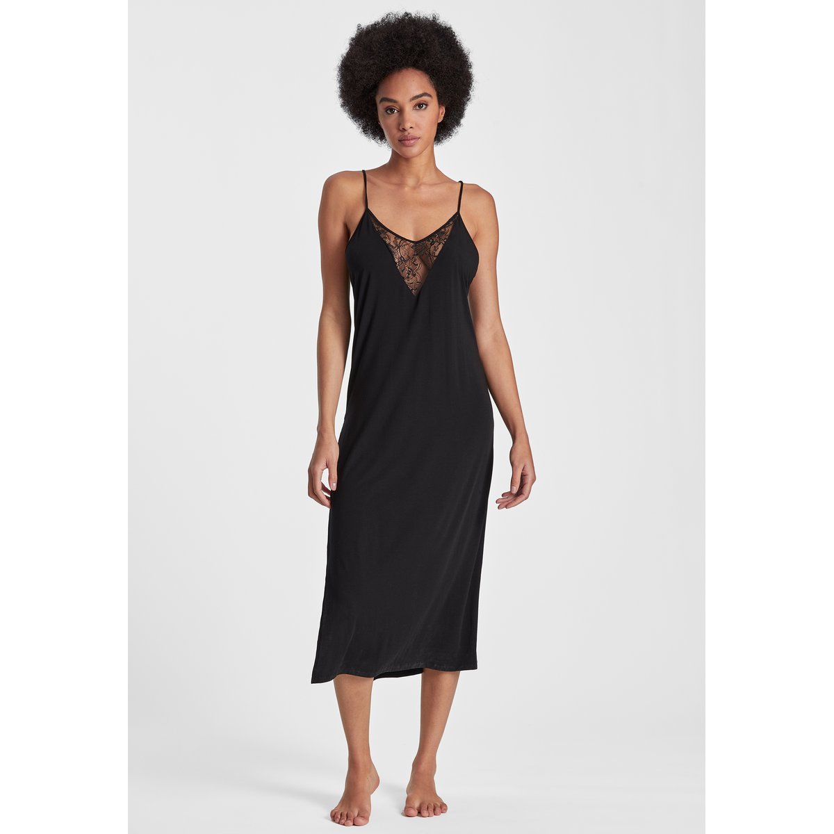 Nuisette longue Lazy Days noir, AUBADE