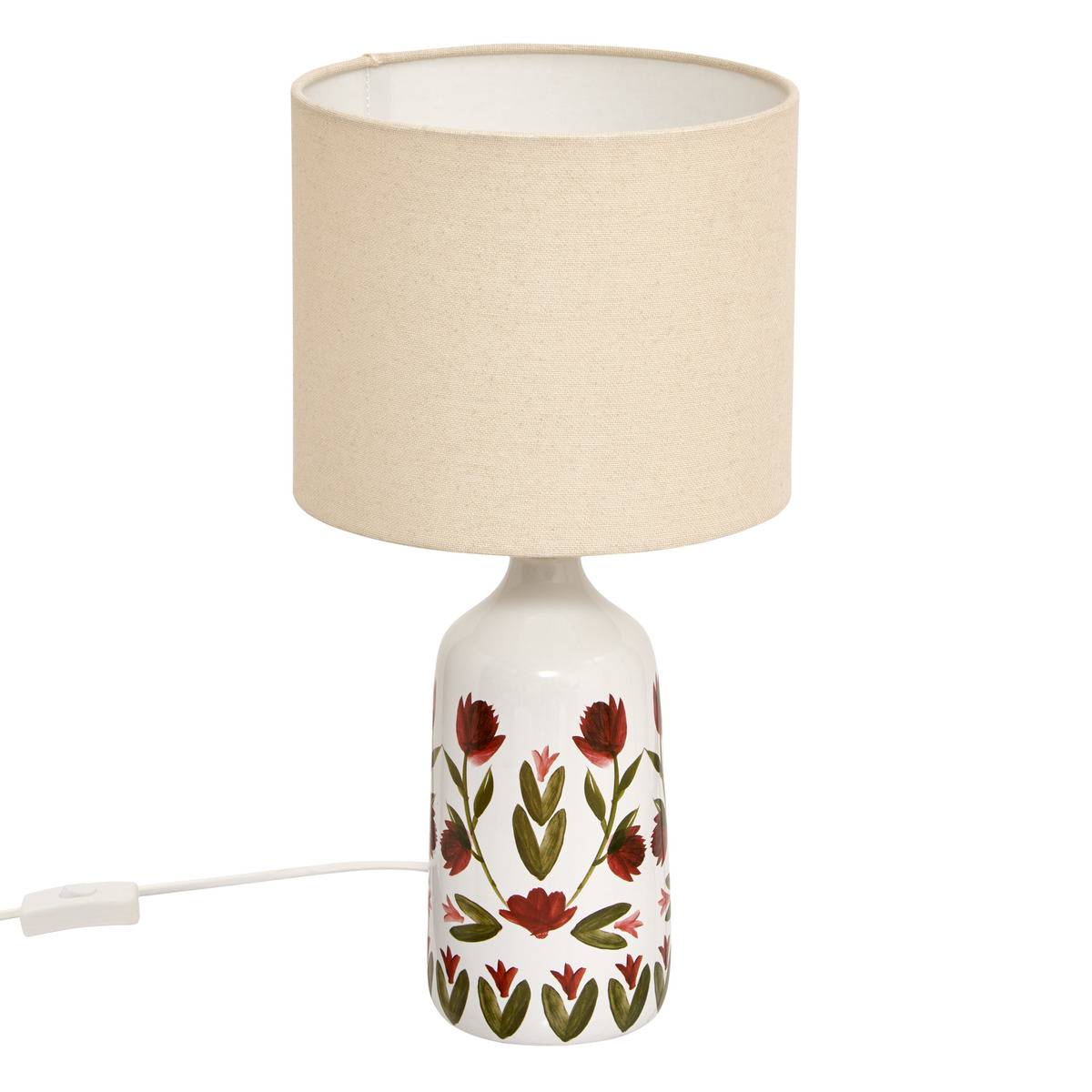 Lampe cylindrique en lin KEILA multicolore, ATMOSPHERA