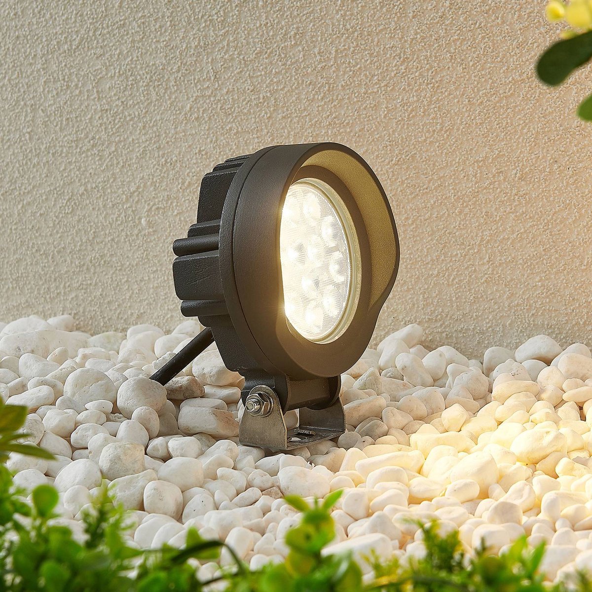 Luminaire extérieur en aluminium moderneLED gris foncé, LINDBY