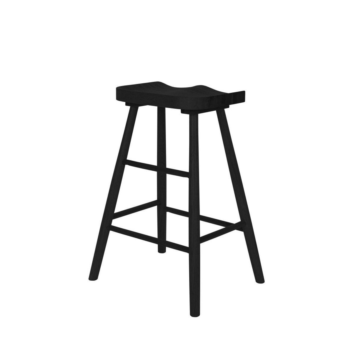 Tabouret de bar en bois H65,5cm- VANDER noir, DRAWER