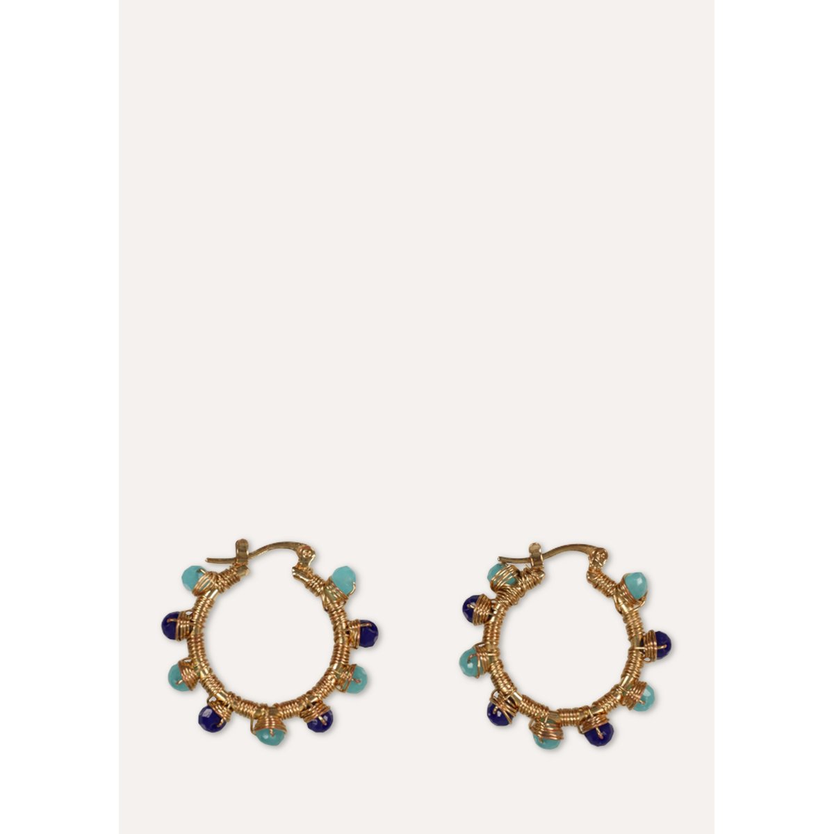 Boucles d'oreilles créoles à perles light gold, LA FEE MARABOUTEE