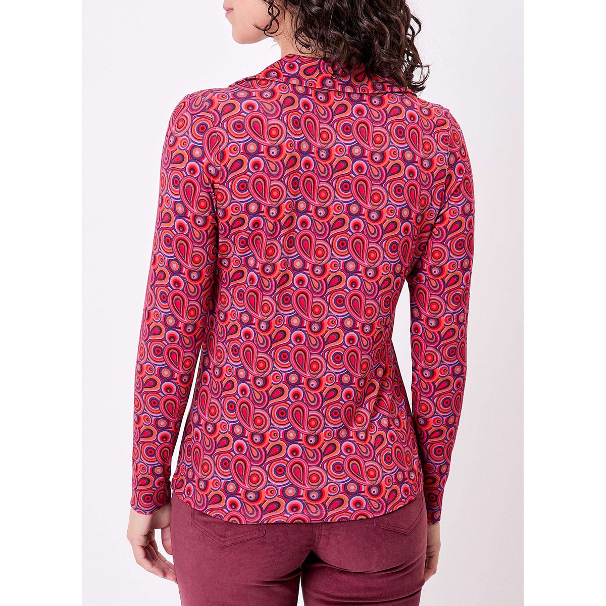 Chemisier imprimé maille fluide CELIA violet paisley, PRINCESSE NOMADE