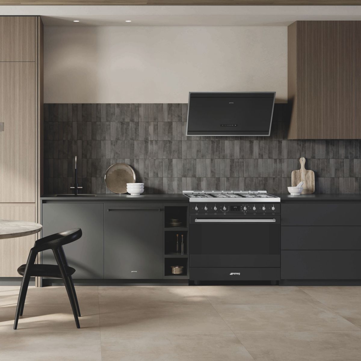 Piano de cuisson gaz C95GMCMB2 couleur unique, SMEG