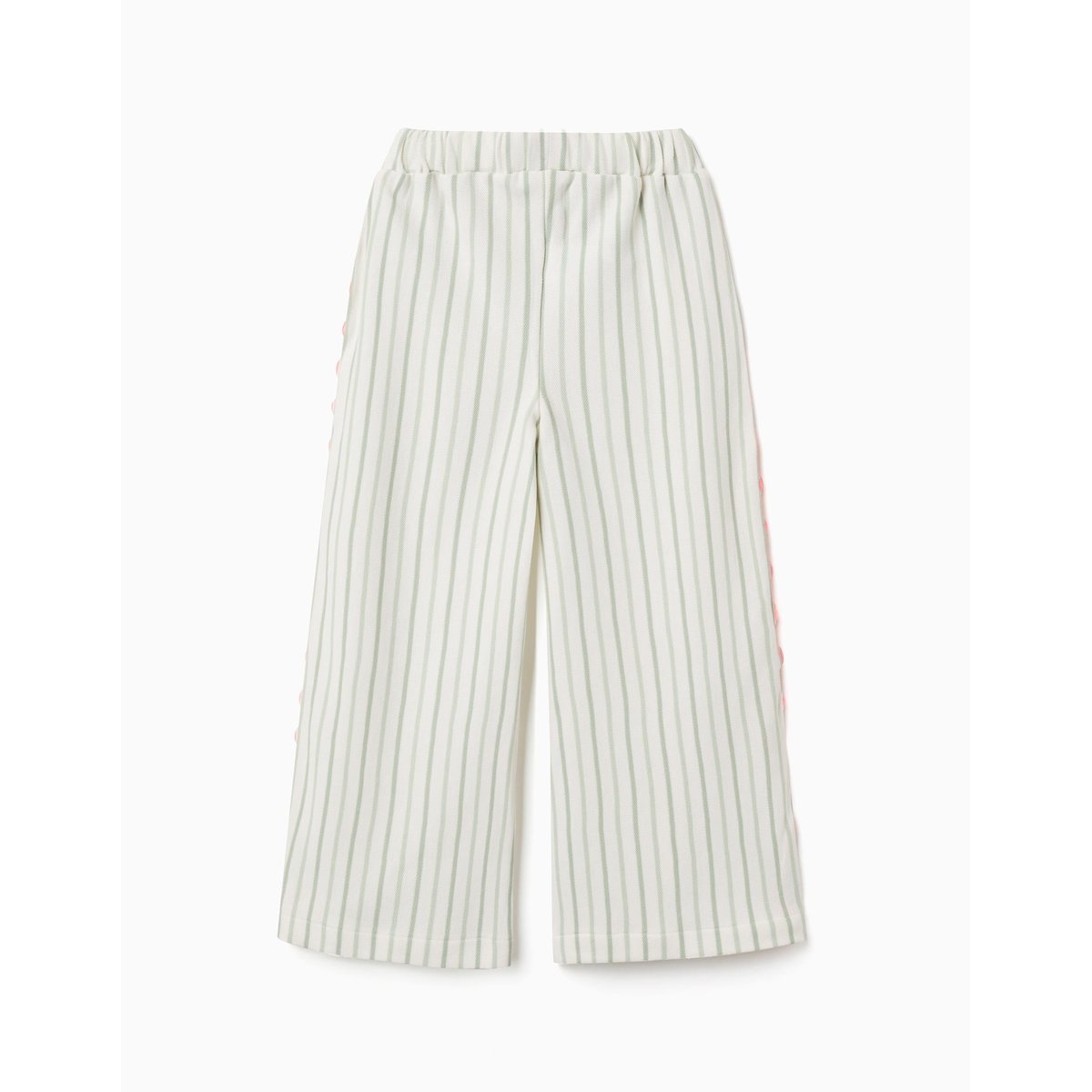 Pantalon en coton à rayures avec galon ric rac beige clair, ZIPPY