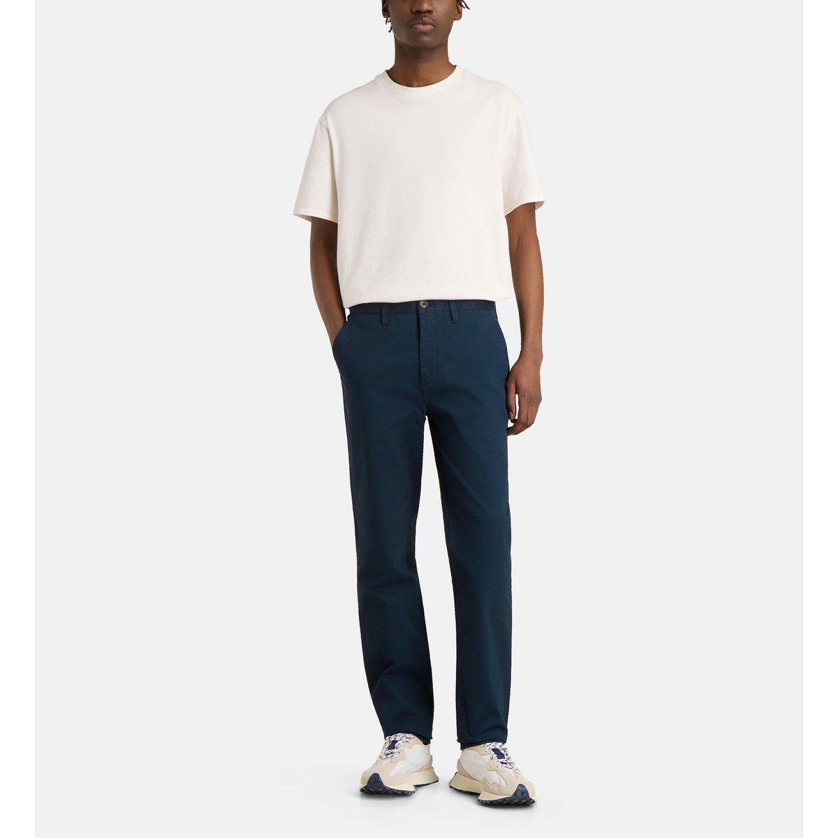 Pantalon chino chinim slim en coton bleu marine, GALERIES LAFAYETTE