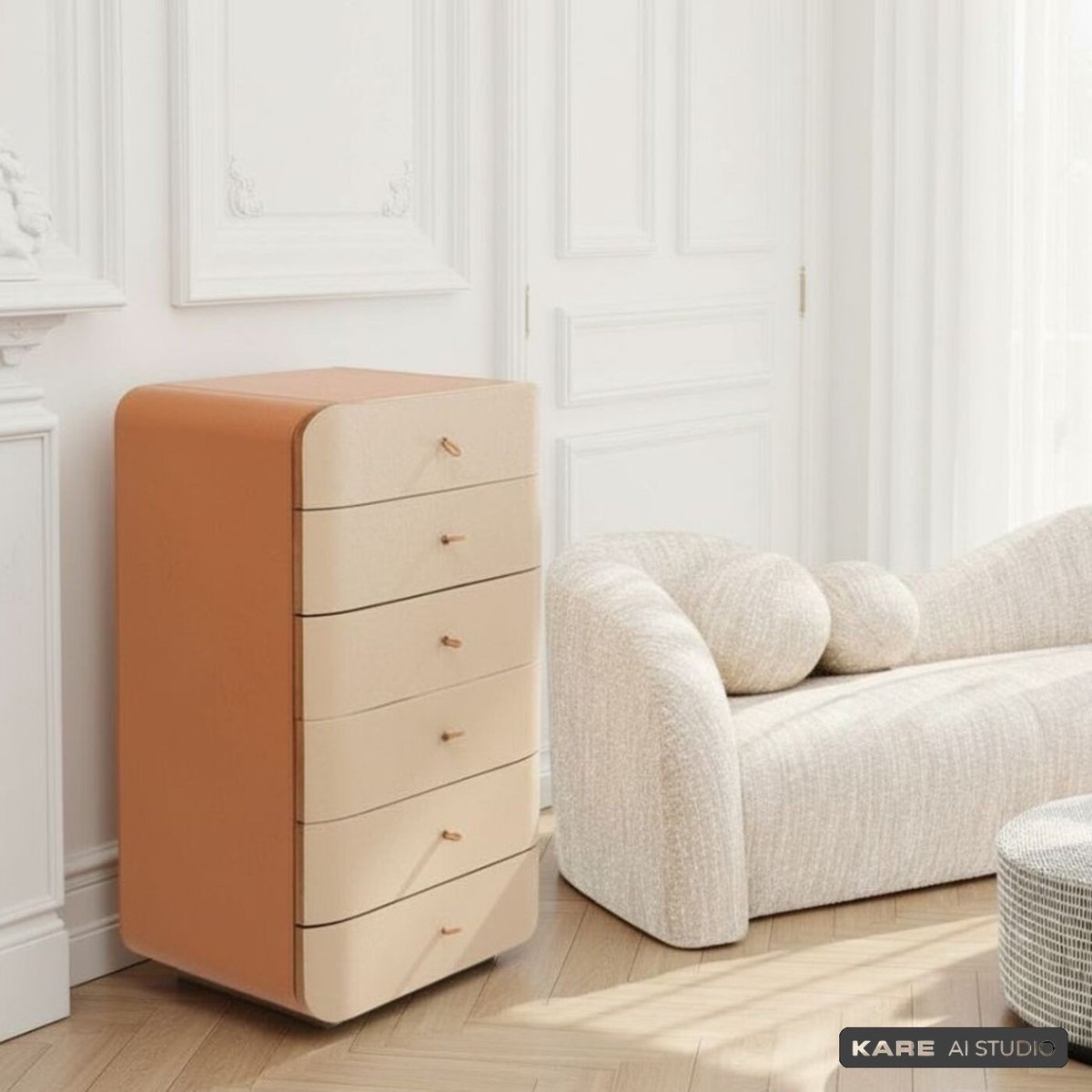 Chiffonnier 6 tiroirs en simili et noyer, TANGO marron, KARE DESIGN