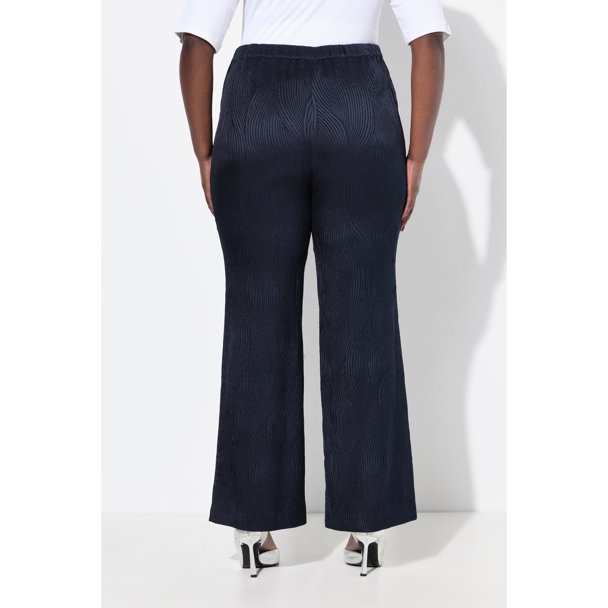 Pantalon jambe droite et large marine foncé, ULLA POPKEN