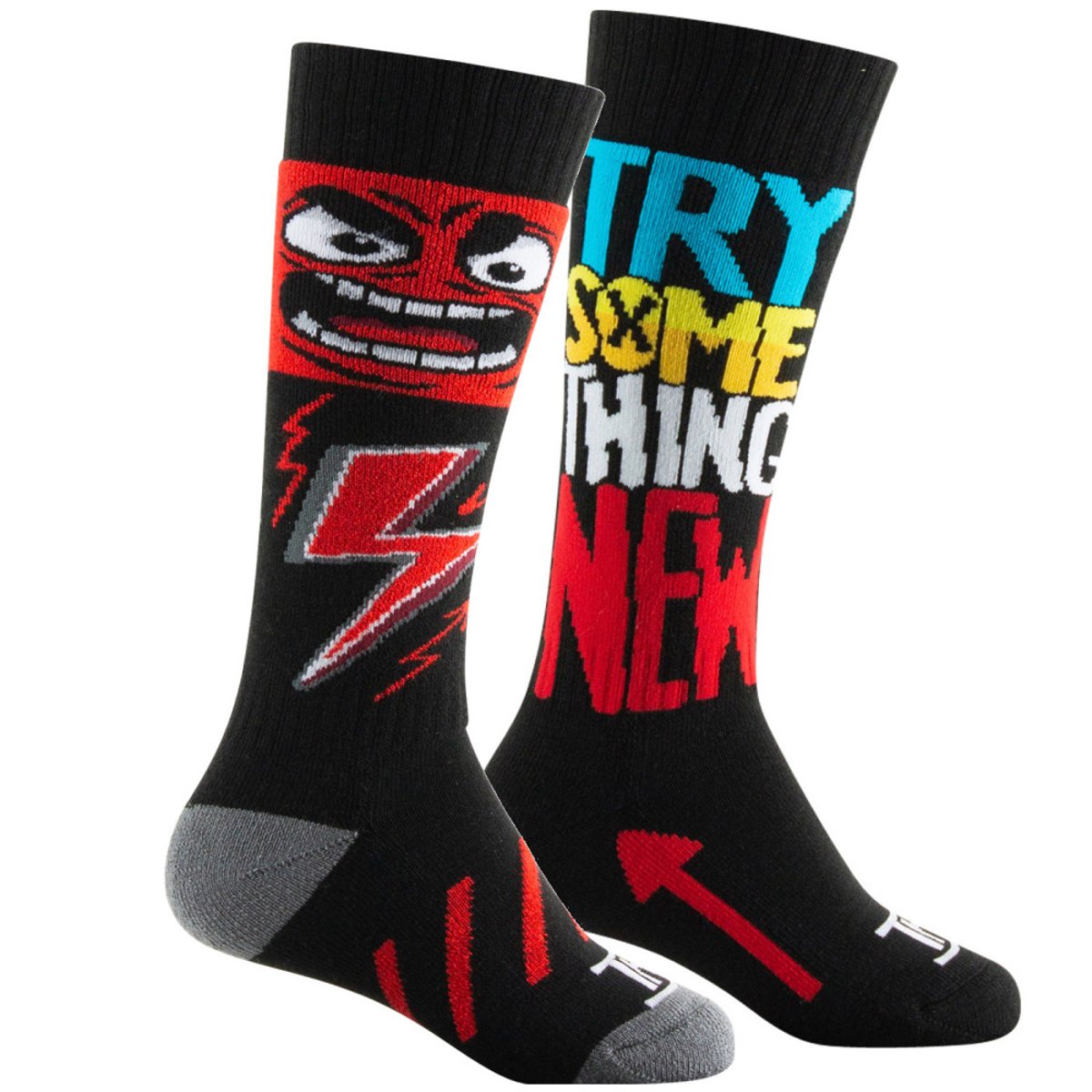 Lot de 2 Mi-bas ski enfant Thyo en Acrylique noir, THYO