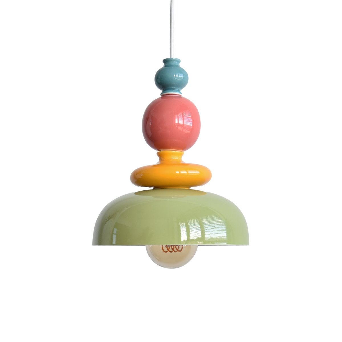 Suspension en céramique D23,3 cm - PILI multicolor, MAISON PAVANE