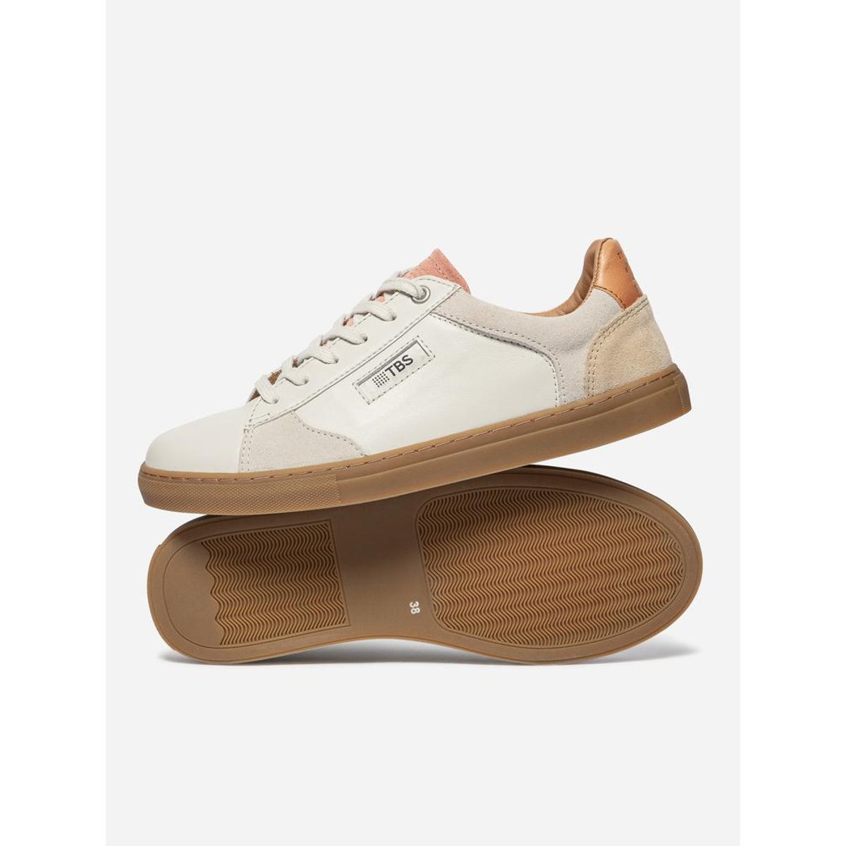 Baskets made in France MAULINE off-white / beige / rose, TBS