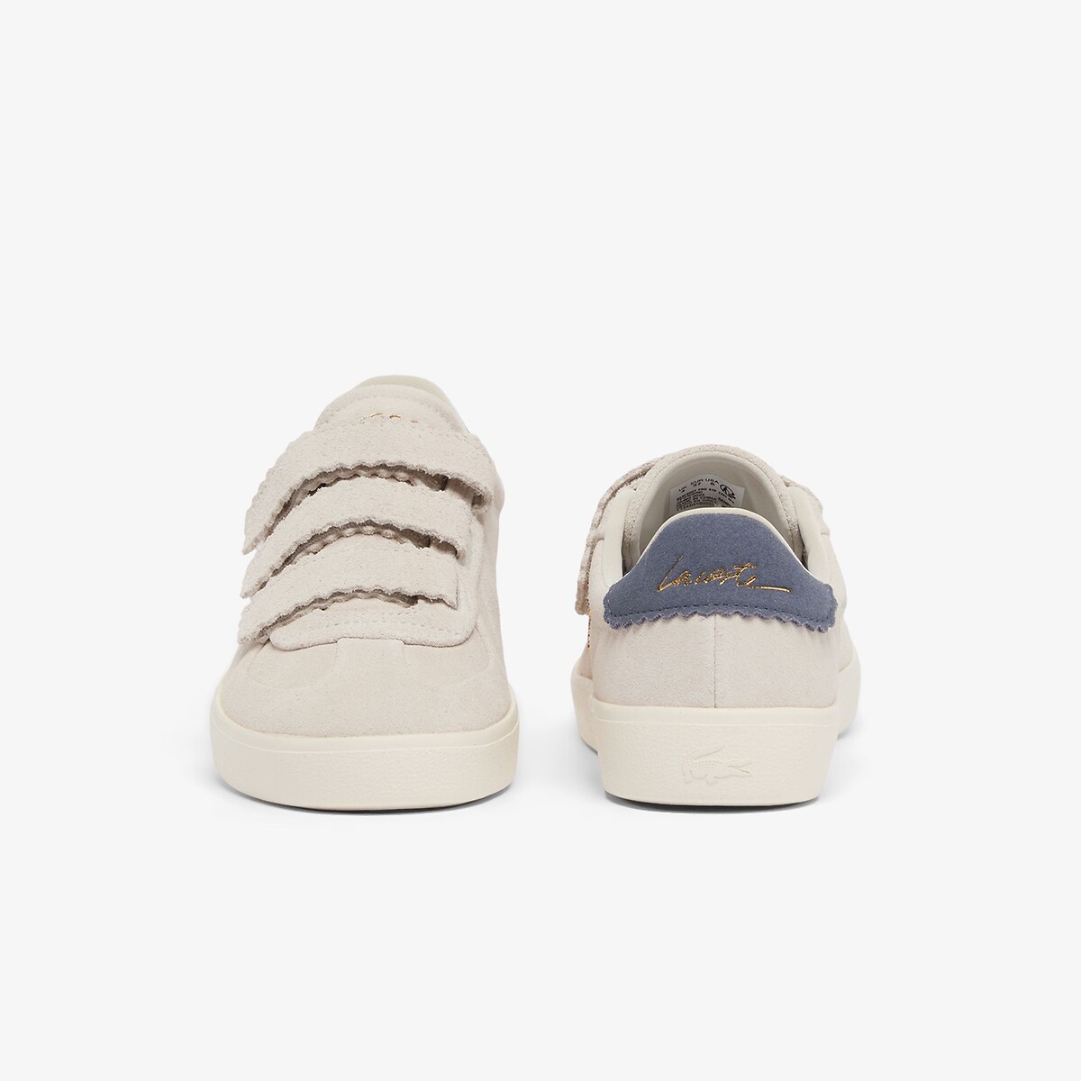 Sapatilhas baixas com barra autoaderente, em pele, BASESHOT STRAP bege, LACOSTE