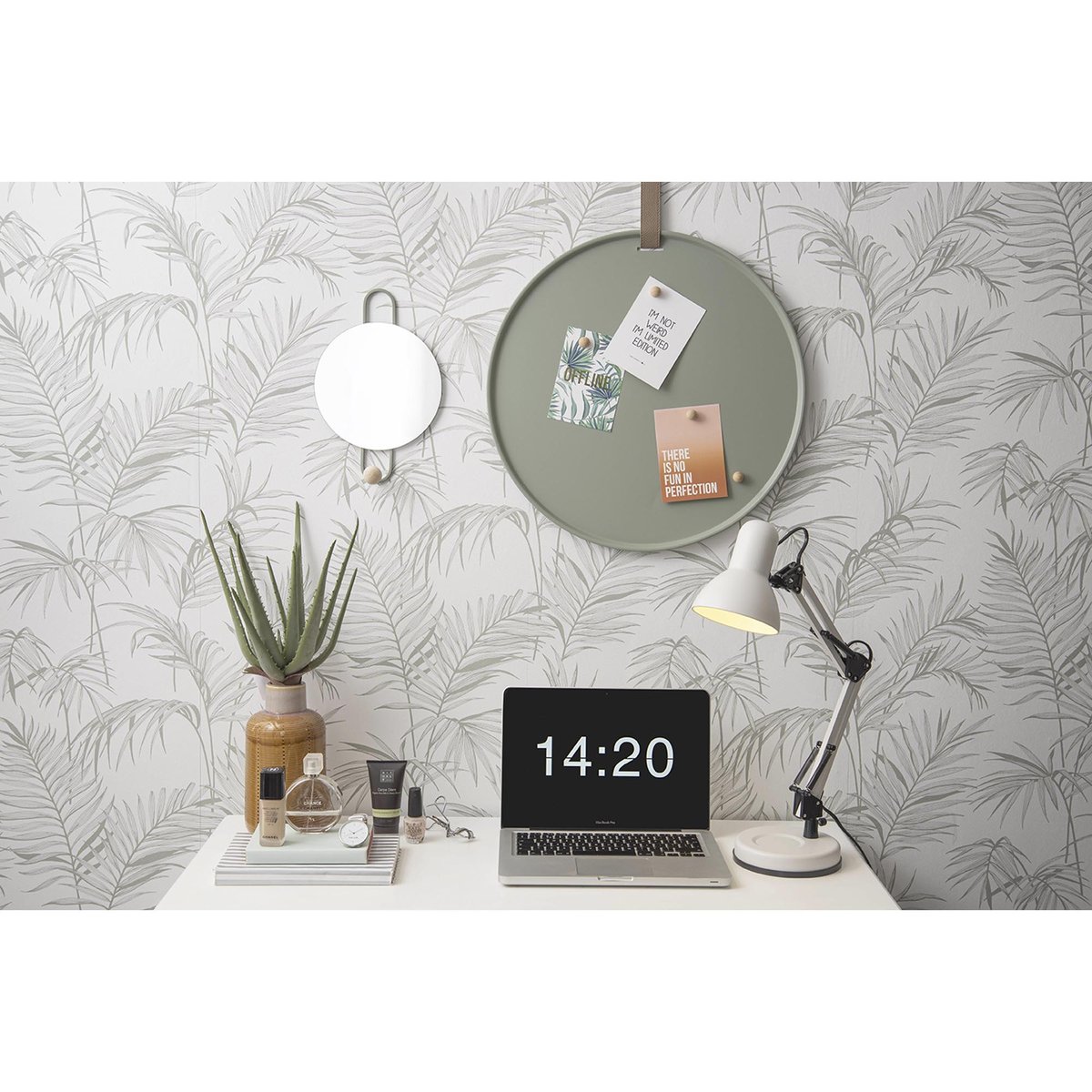 Tableau D'affichage Polyuréthane - PU PERKY jade gris, PRESENT TIME