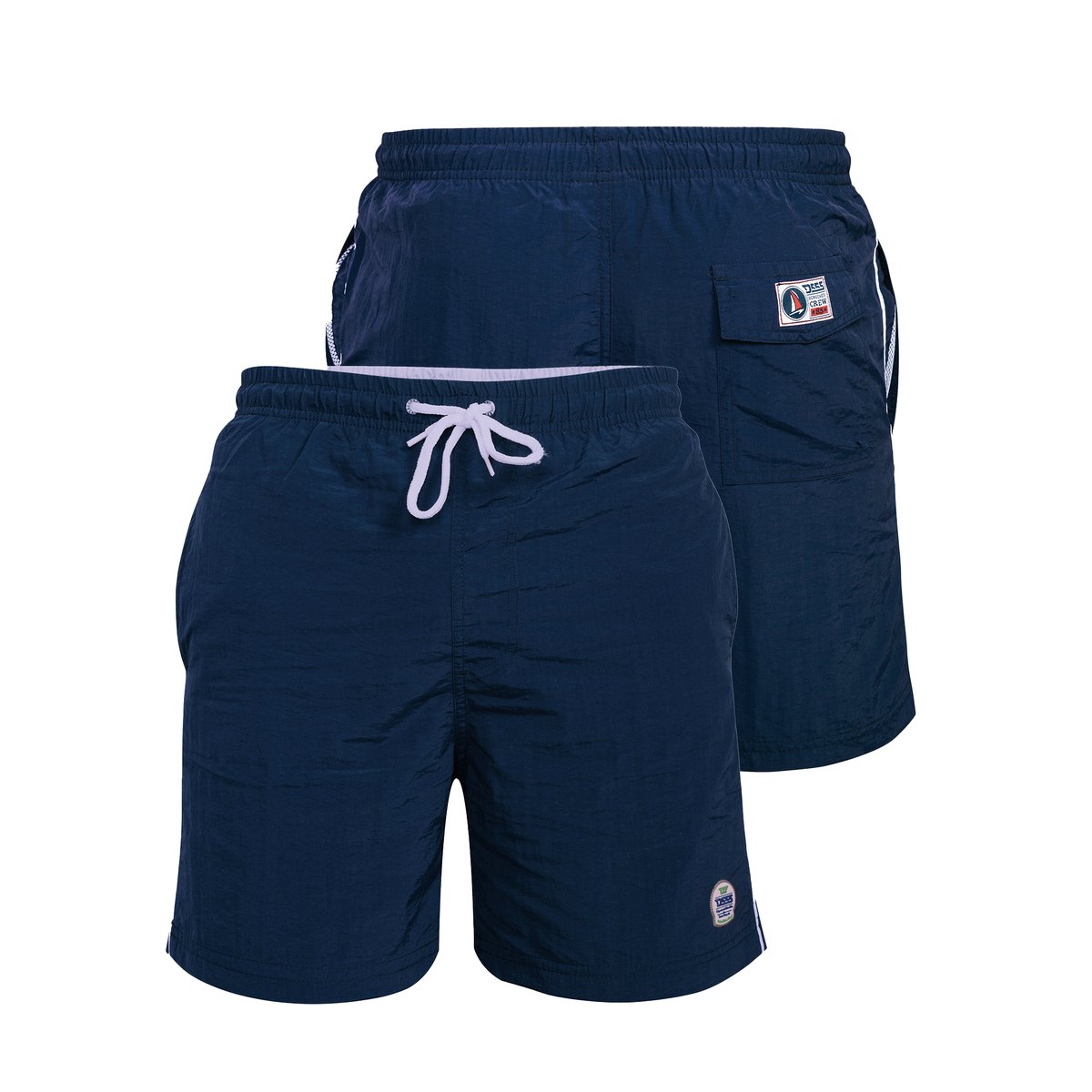 Short de bain uni à taille élastiquée YARROW bleu marine, DUKE