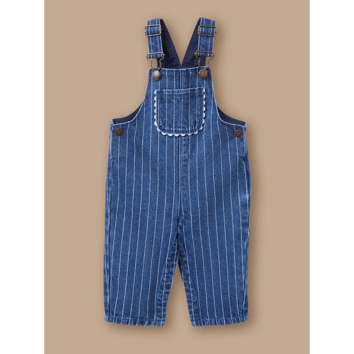 Salopette rayée en denim rayure tennis, CYRILLUS